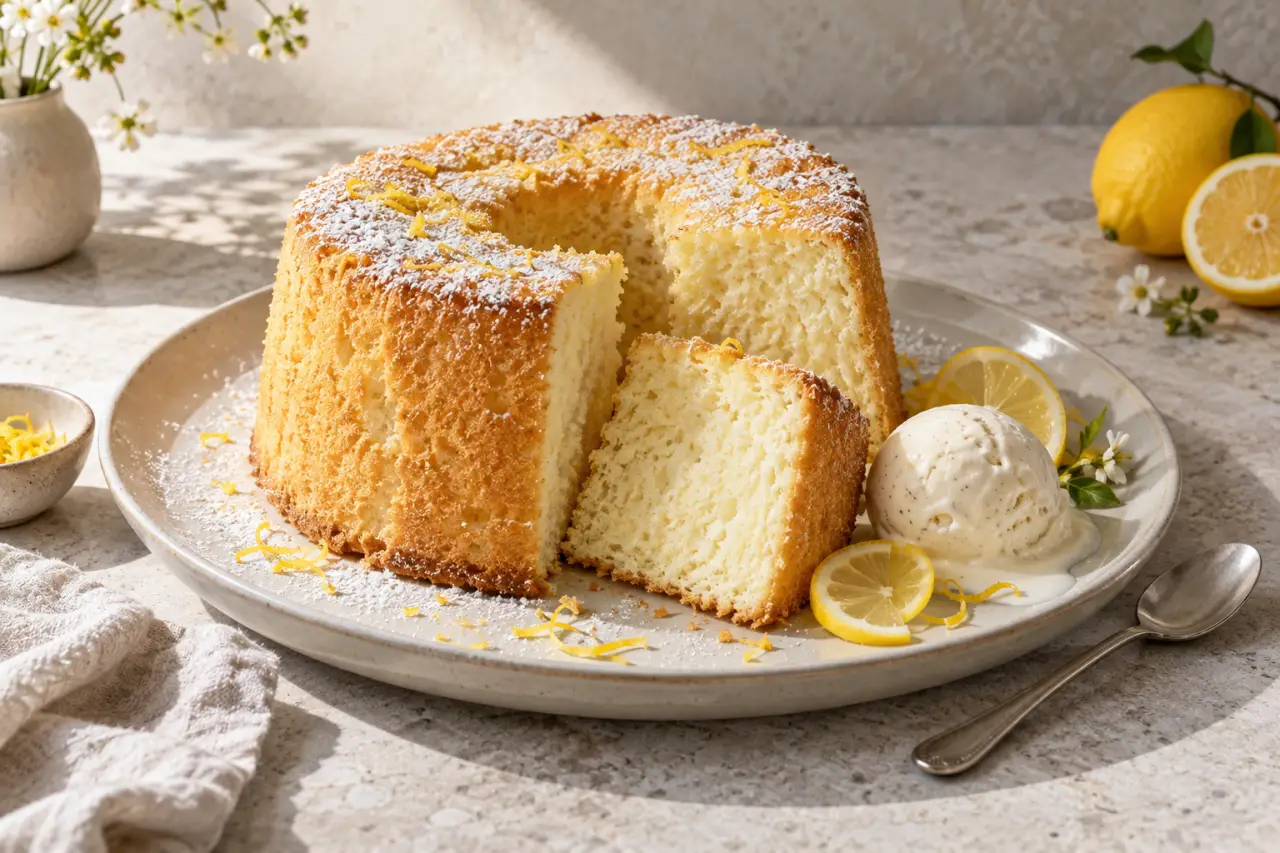 Quel gâteau léger servir avec une glace ? Moelleux, aérien et citronné