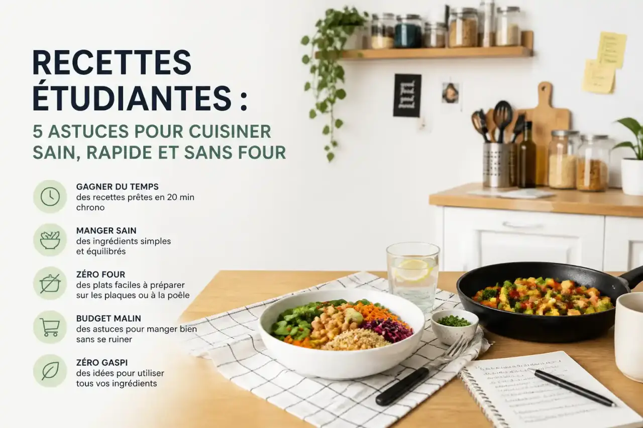 Recettes étudiantes : 5 astuces pour cuisiner sain, rapide et sans four